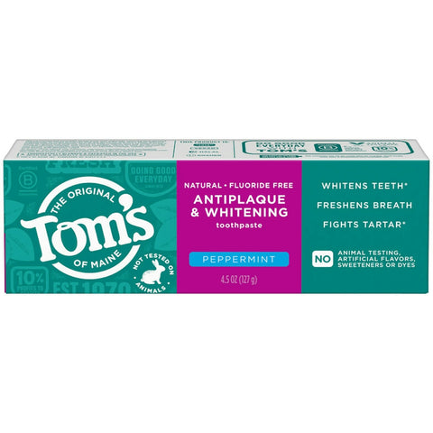 Tom's Of Maine Antiplaque & Whitening Peppermint Toothpaste 4.5 oz