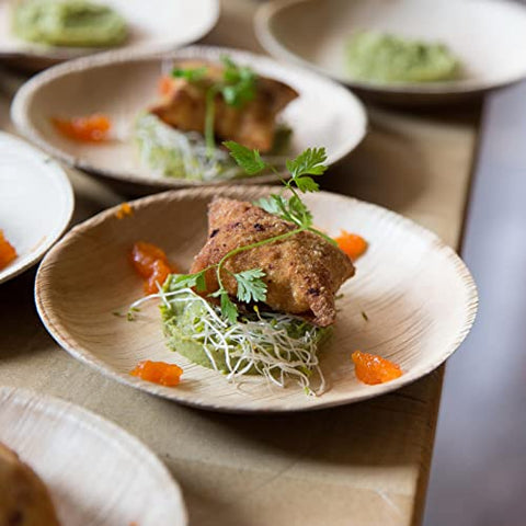 Bosnal - Palm Leaf Biodegradable Plates, 6 inch, Round - College Bath and Body