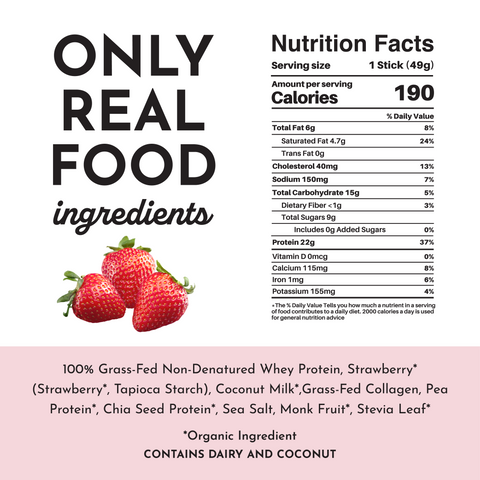 Strawberries & Cream Protein Powder Stick - College Bath and Body