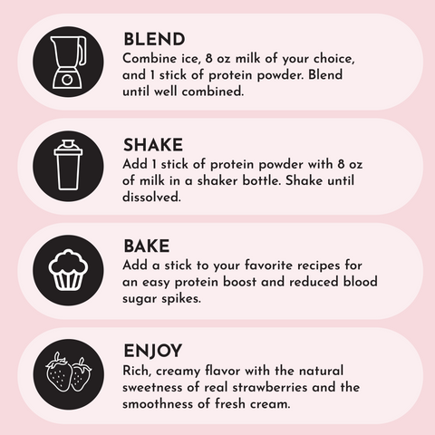 Strawberries & Cream Protein Powder Stick - College Bath and Body