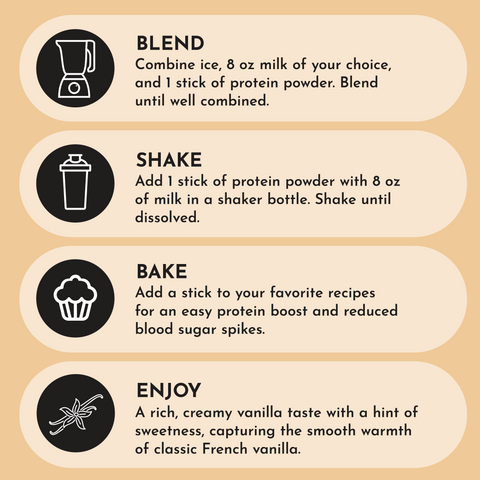 French Vanilla Protein Powder Stick - College Bath and Body