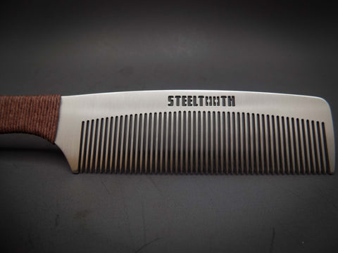 Hemp Cordage Handle Steeltooth Comb - Earth Tones - College Bath and Body