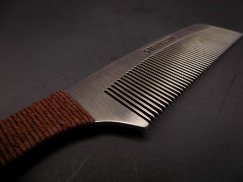Hemp Cordage Handle Steeltooth Comb - Earth Tones - College Bath and Body