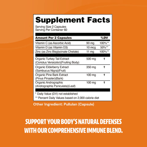 Immunity Blend Capsules, 120 count - College Bath and Body