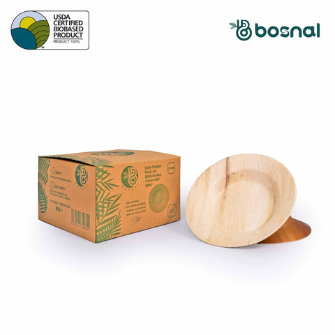 Bosnal - Palm Leaf Biodegradable Bowls, 9.5 inch Round Soup Bowl - College Bath and Body
