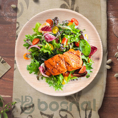 Bosnal - Palm Leaf Biodegradable Plates, 9 inch, Round - College Bath and Body