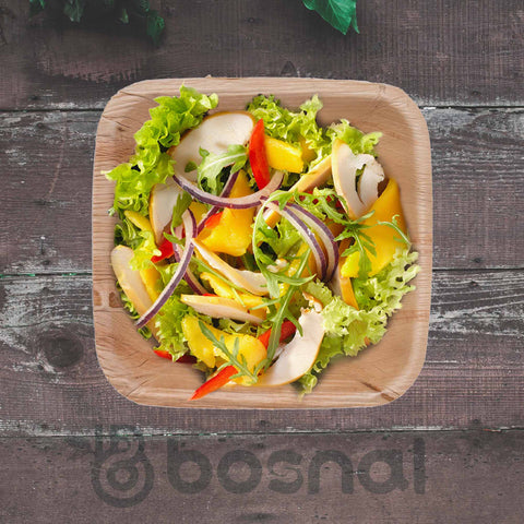 Bosnal - Palm Leaf Biodegradable Bowls, 5 inch, Square - College Bath and Body