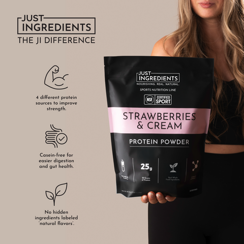 Strawberries and Cream Protein Powder - NSF - College Bath and Body