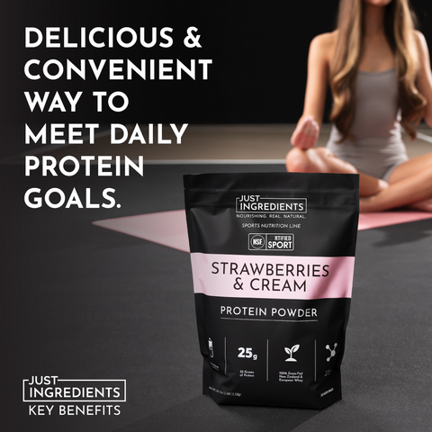 Strawberries and Cream Protein Powder - NSF - College Bath and Body