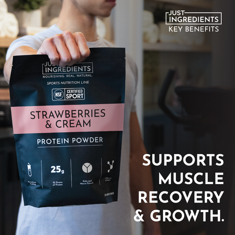 Strawberries and Cream Protein Powder - NSF - College Bath and Body