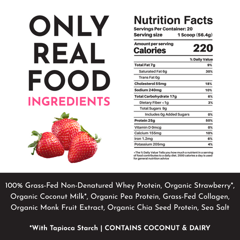 Strawberries and Cream Protein Powder - NSF - College Bath and Body