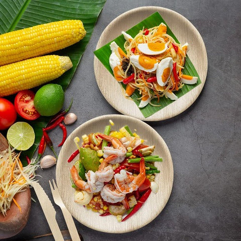 Bosnal - Palm Leaf Biodegradable Plates, 9 inch, Round - College Bath and Body