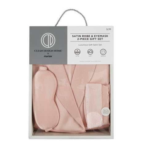Clean Design Home® Satin Robe with Eyemask Gift Set - College Bath and Body