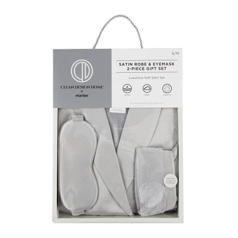 Clean Design Home® Satin Robe with Eyemask Gift Set - College Bath and Body
