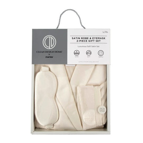 Clean Design Home® Satin Robe with Eyemask Gift Set - College Bath and Body