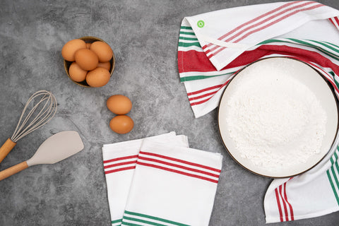 Striped Kitchen Towels - College Bath and Body